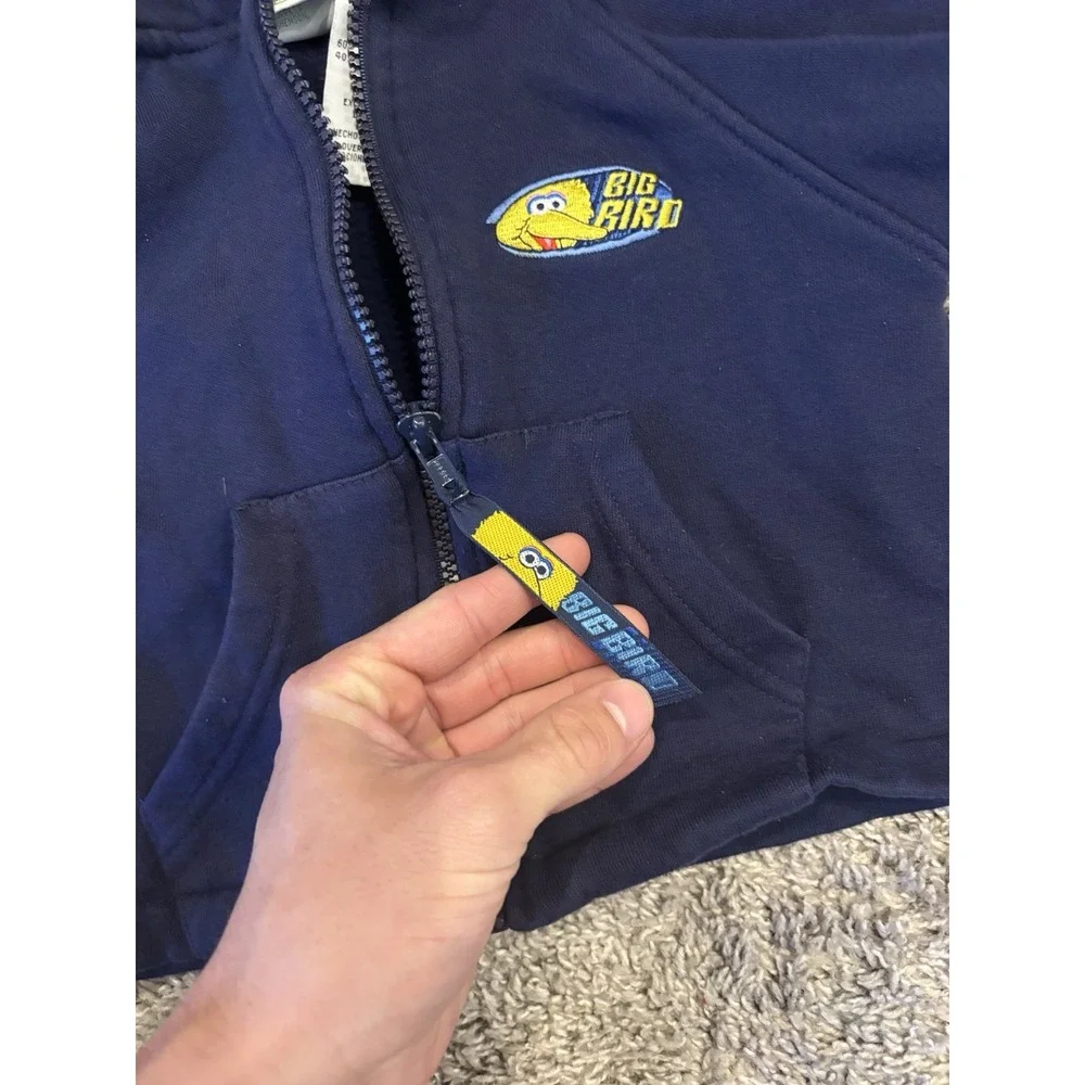 Vintage Big Bird Toddler Unisex Dark Navy Blue Jacket Sesame 24m (24 Months)